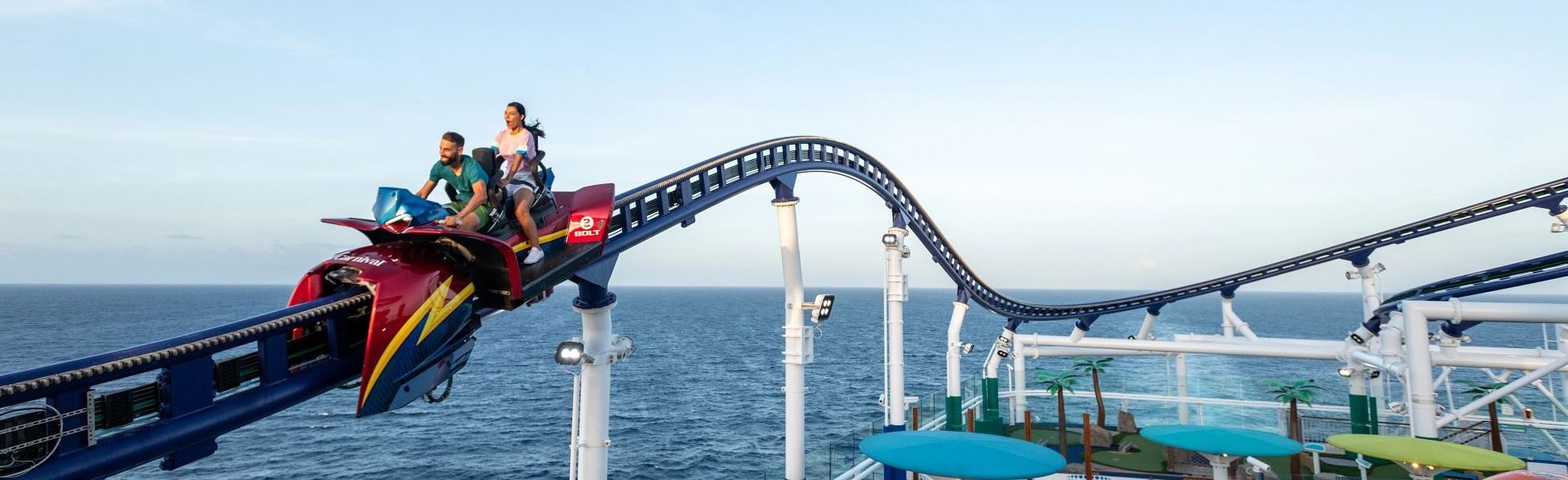 BOLT roller coaster aboard a Carnival cruise ship