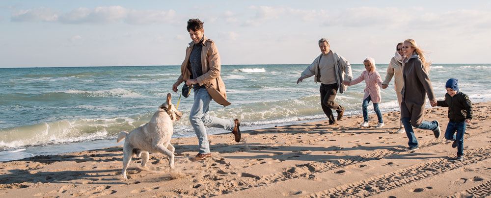 family on beach vacation