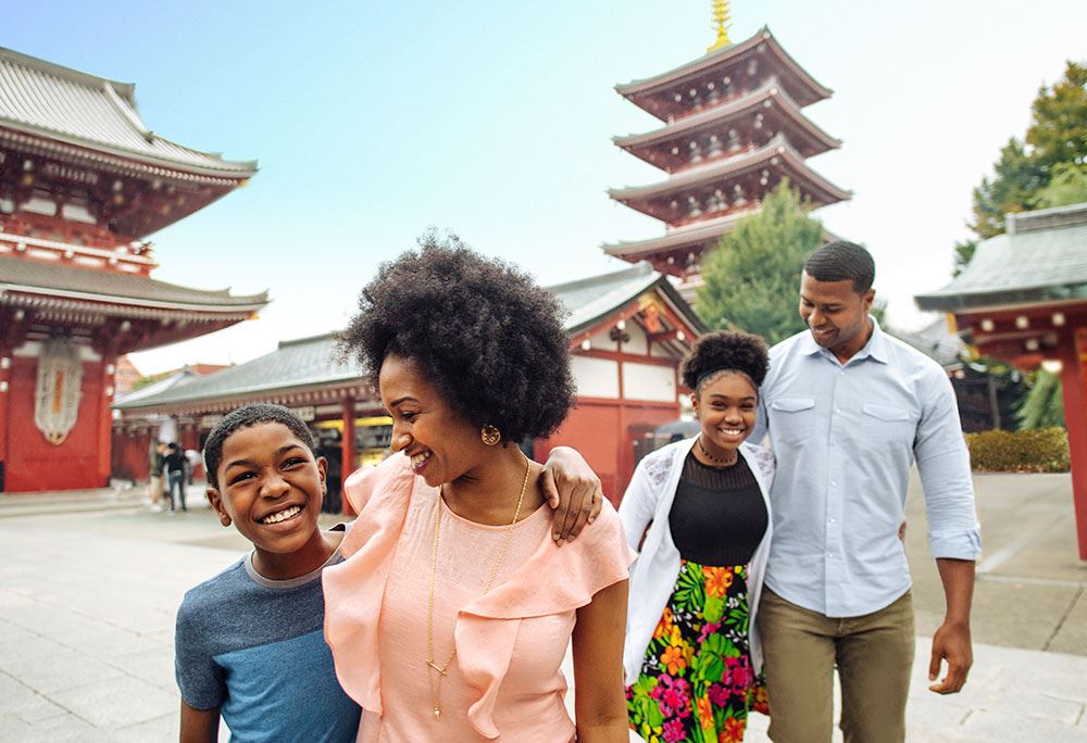 happy family in tokyo japan