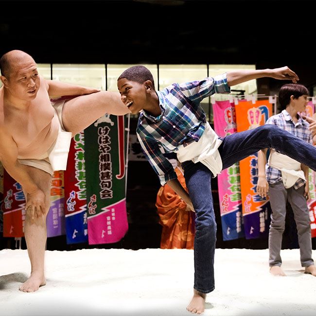 kid learning how to sumo wrestle