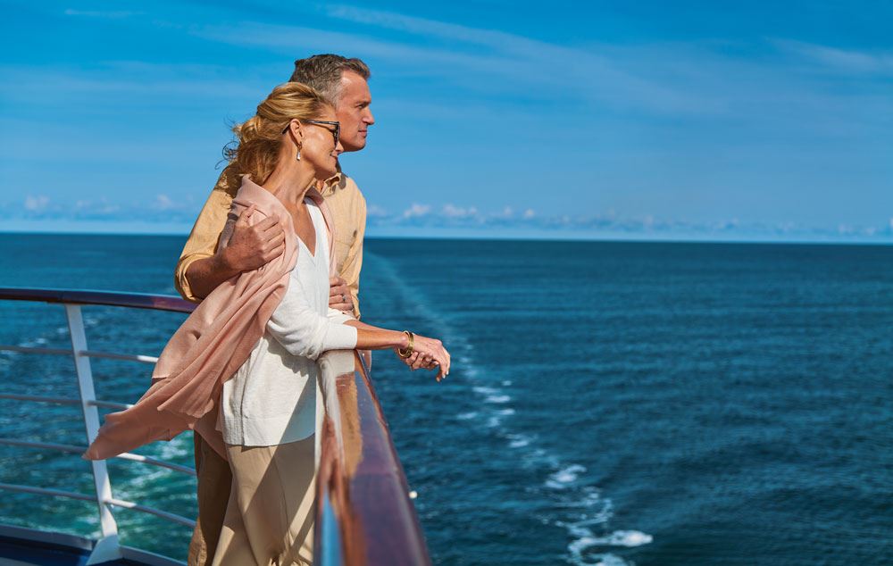 upscale couple onboard oceania cruise ship