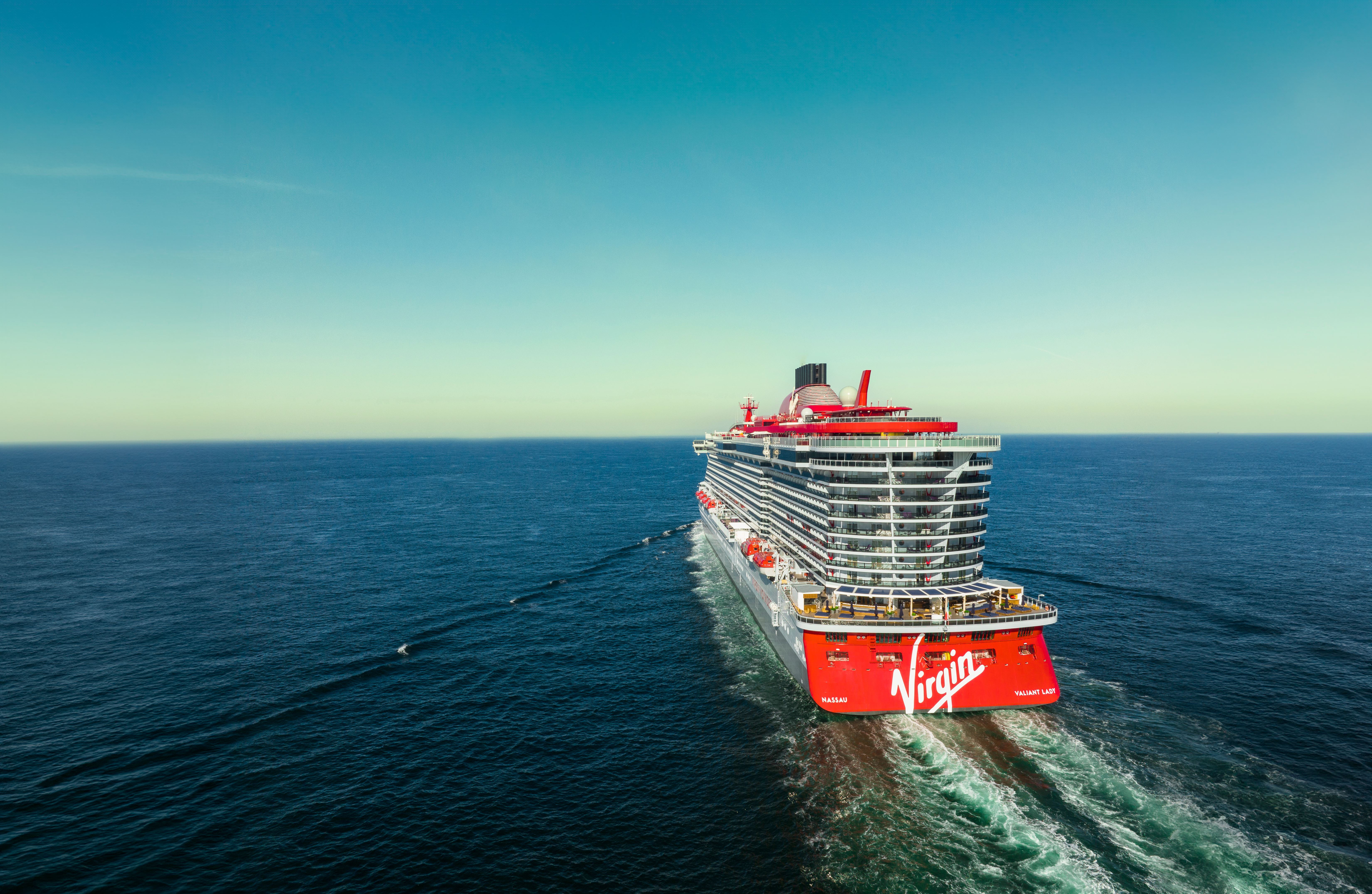 A shot of Virgin's Valiant Lady Sailing